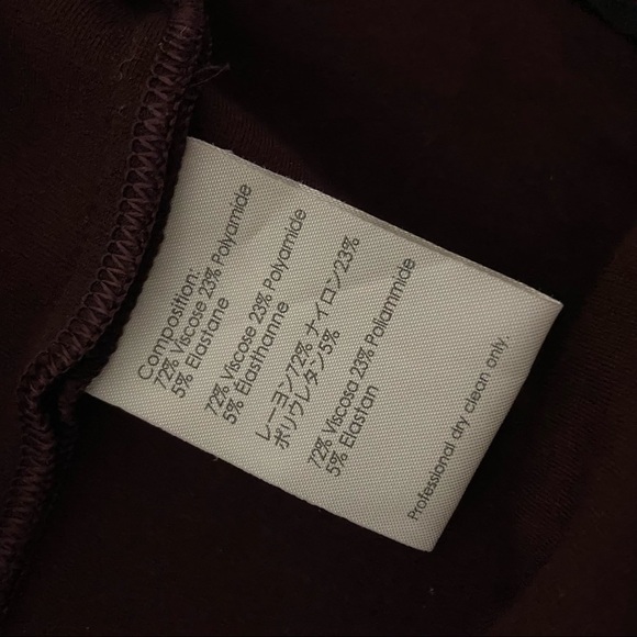 3.1 Phillip Lim Size 2 Funnel Neck Ponte Corded Dress Mini Structured Burgundy - Picture 7 of 7